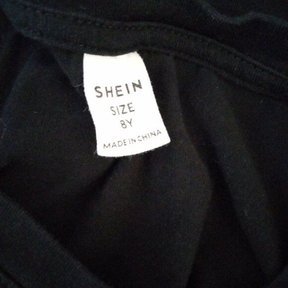 Shein Child Rubix Cube Vinyl Black Short Sleeve Tee - Picture 4 of 4